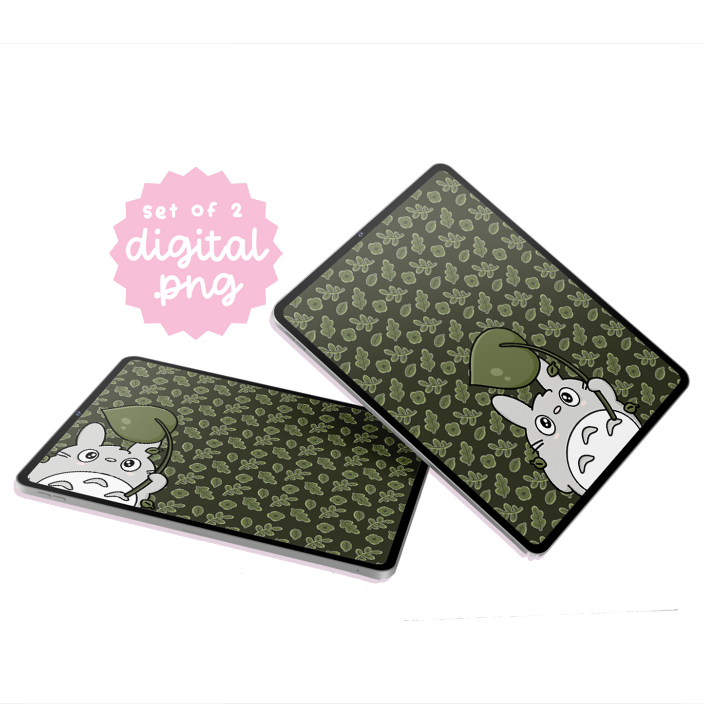 Botanical Ghibli Tablet Background SET OF 2