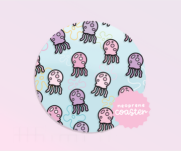 Jellyfishing Neoprene Coaster