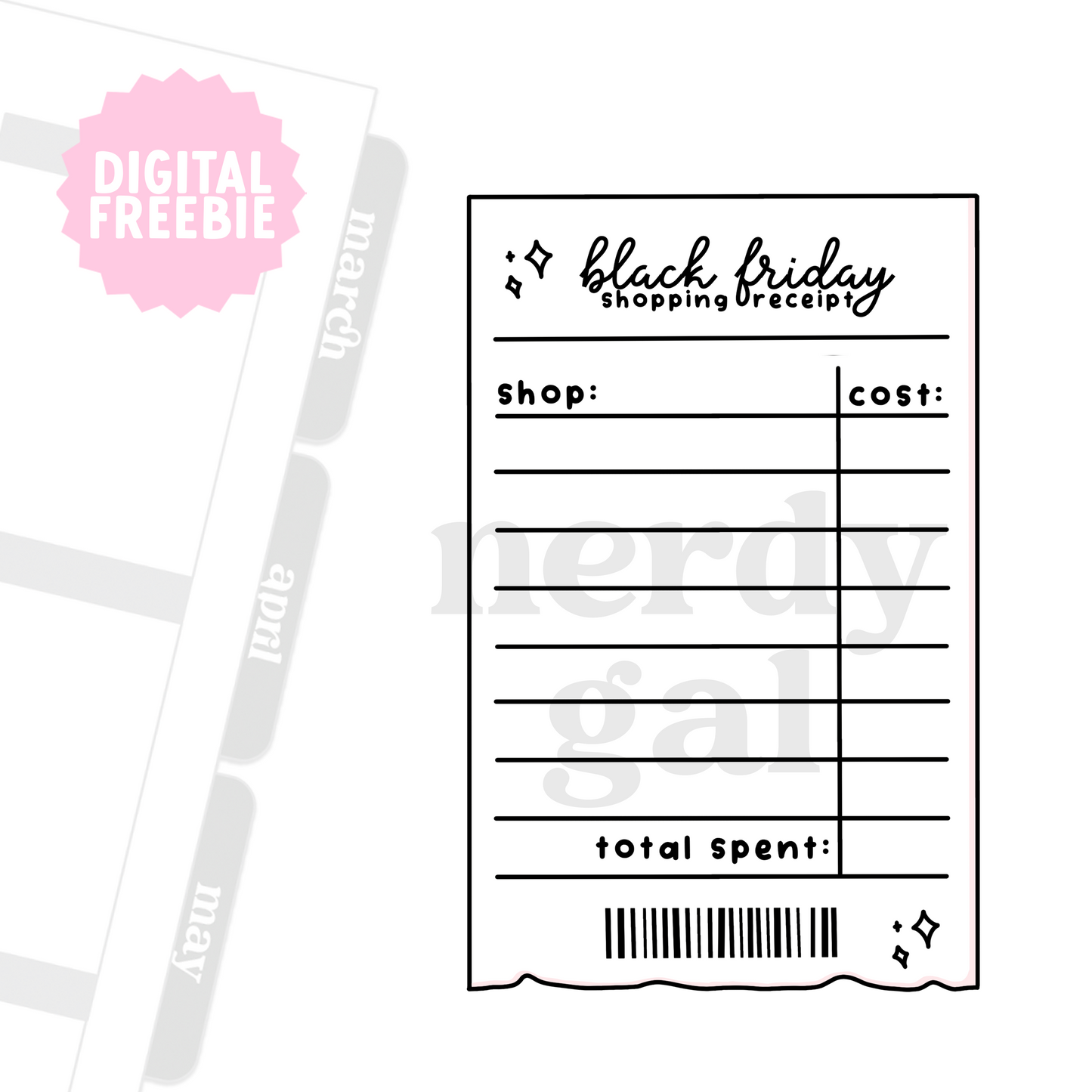 Black Friday Shopping Receipt FREEBIE