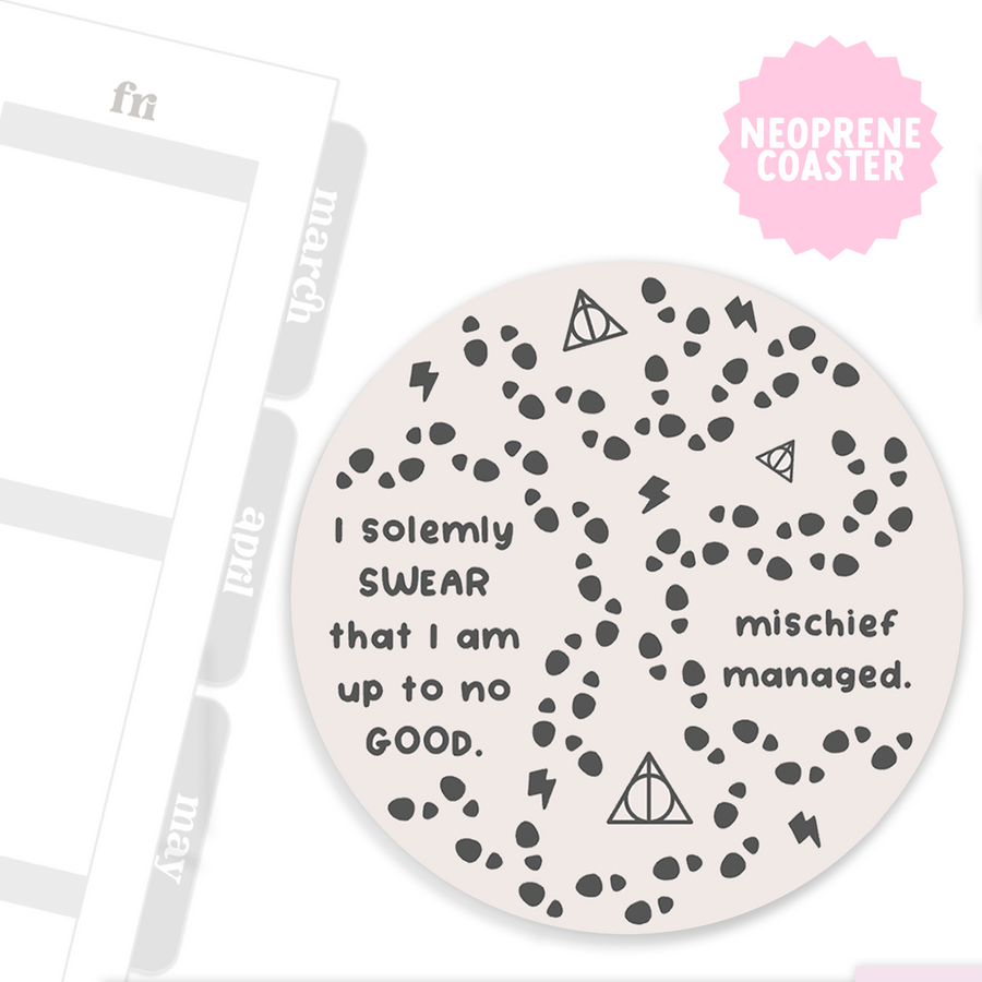 Mischief Managed ϟ [BEIGE] Neoprene Coaster