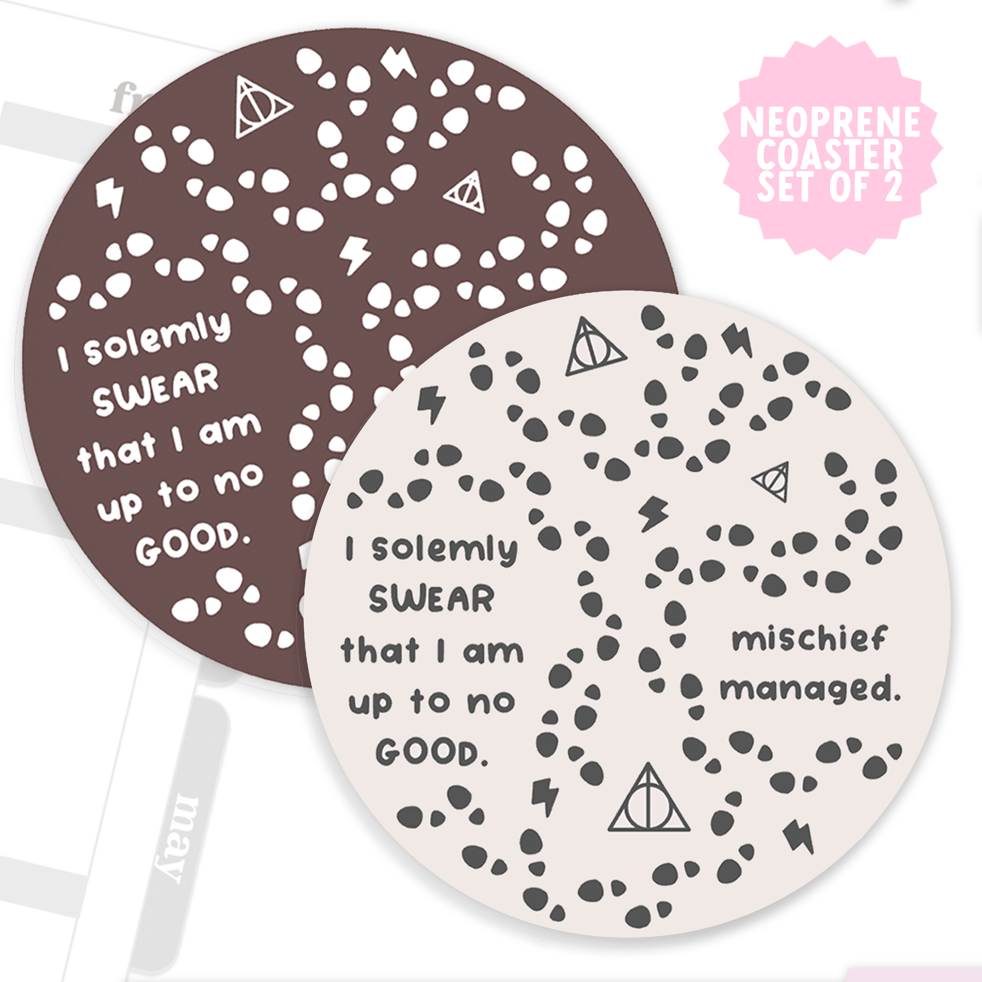 Mischief Managed [SET OF 2] ϟ Neoprene Coasters