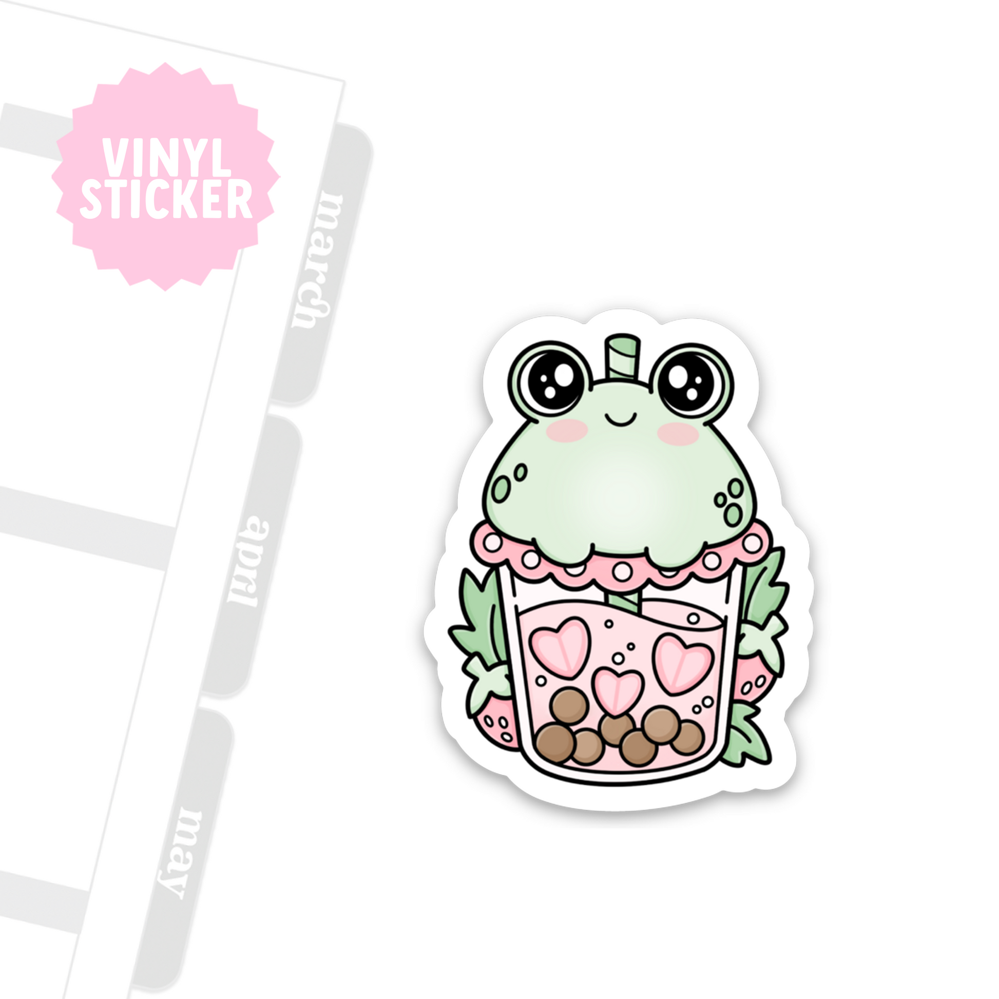 Boba Frog Vinyl Sticker