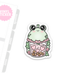 Boba Frog Vinyl Sticker