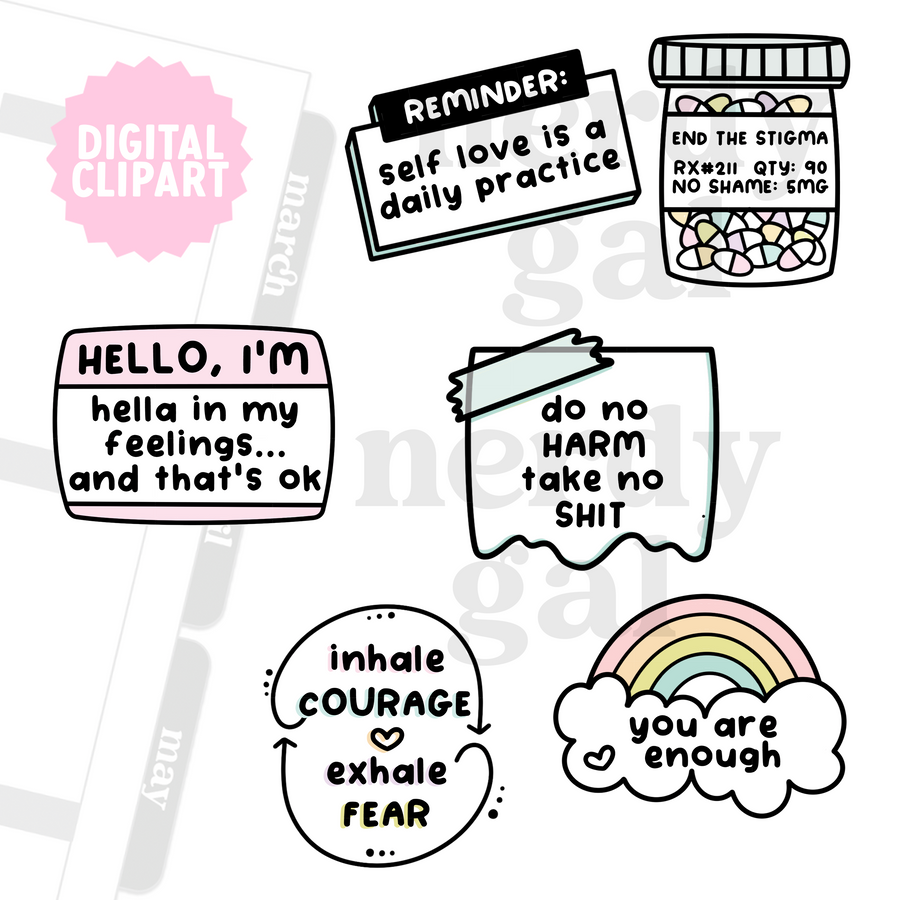 Mental Health Clipart (Personal Use Only)