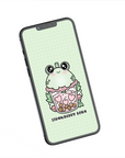 Strawberry Boba Frog Phone Wallpaper Set