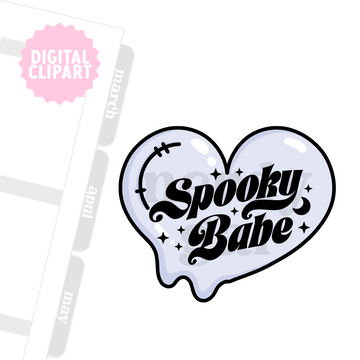 Spooky Babe Heart Clipart (Personal Use Only)