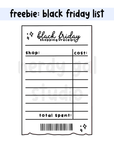 FREEBIE: Black Friday Shopping List