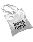 Book Nerd White Polyester Canvas Tote Bag