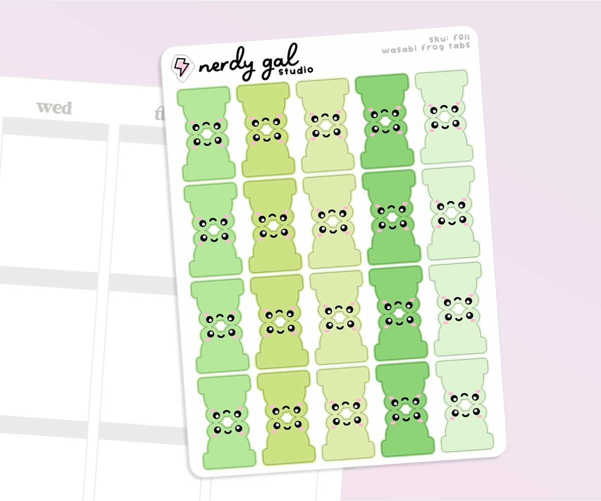 Wasabi the frog deco tab stickers