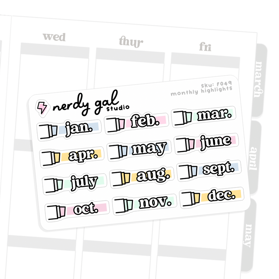 Highlighted Months Mini Sheet