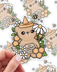 Honey Bear Clear Vinyl Sticker