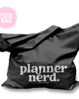 Planner Nerd Black Polyester Canvas Tote Bag