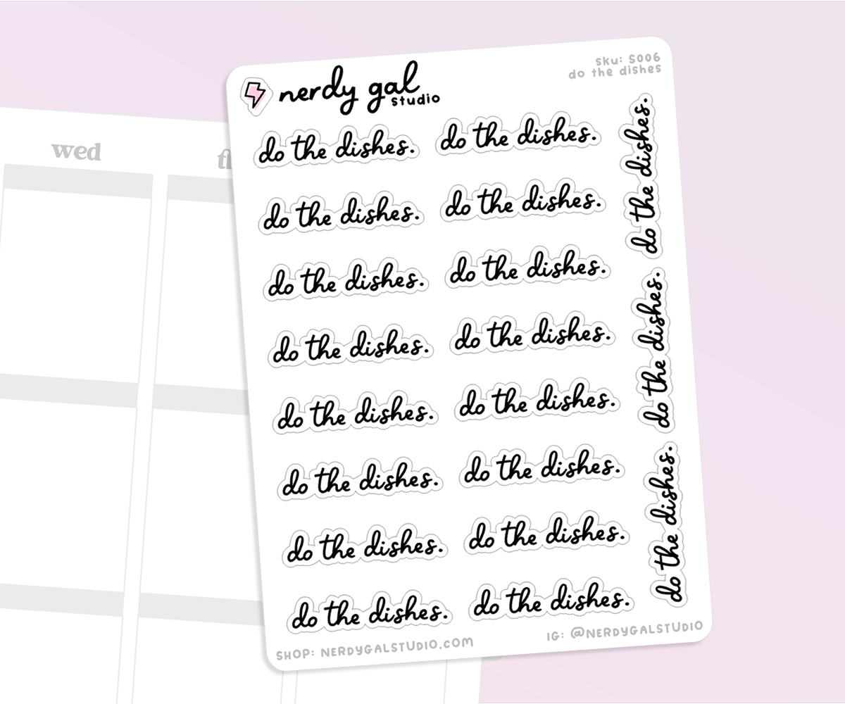 Do the Dishes script stickers