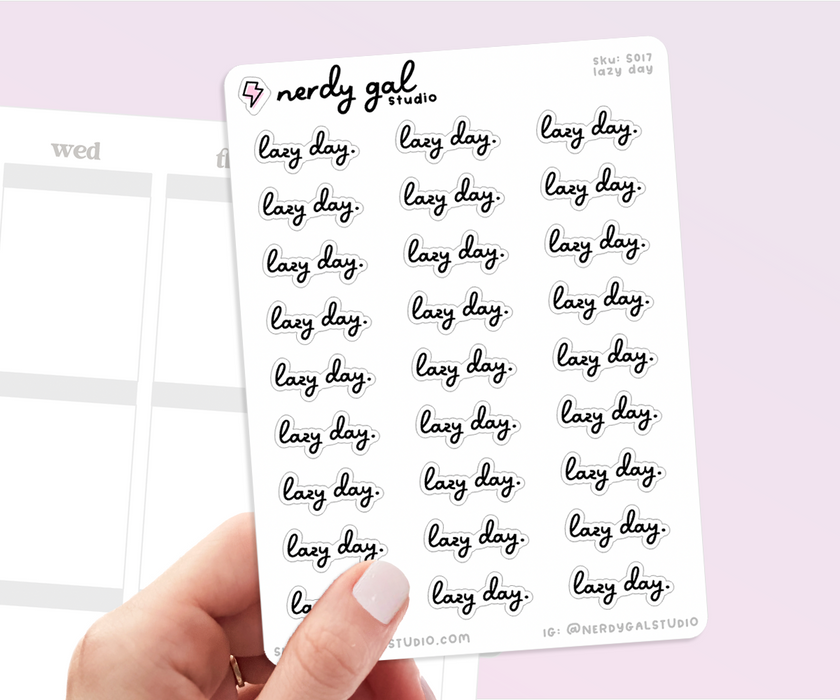 Lazy Day script stickers