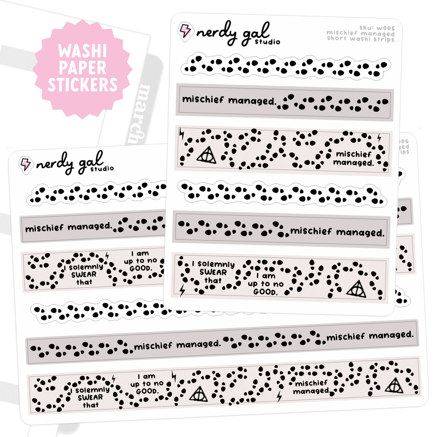 Mischief Managed Washi Paper Strips