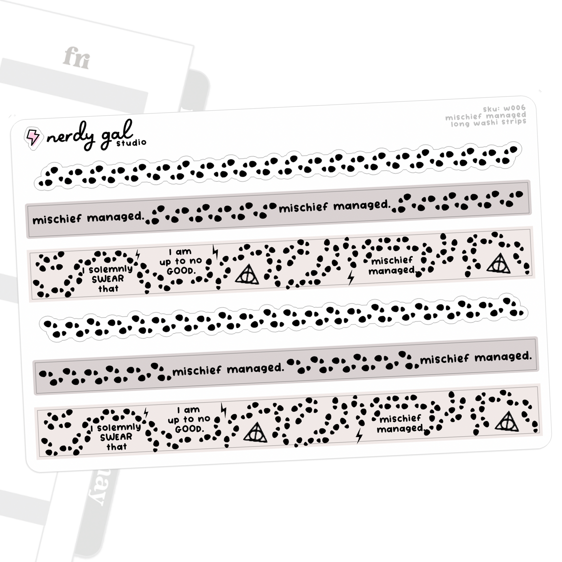 Mischief Managed Washi Paper Strips