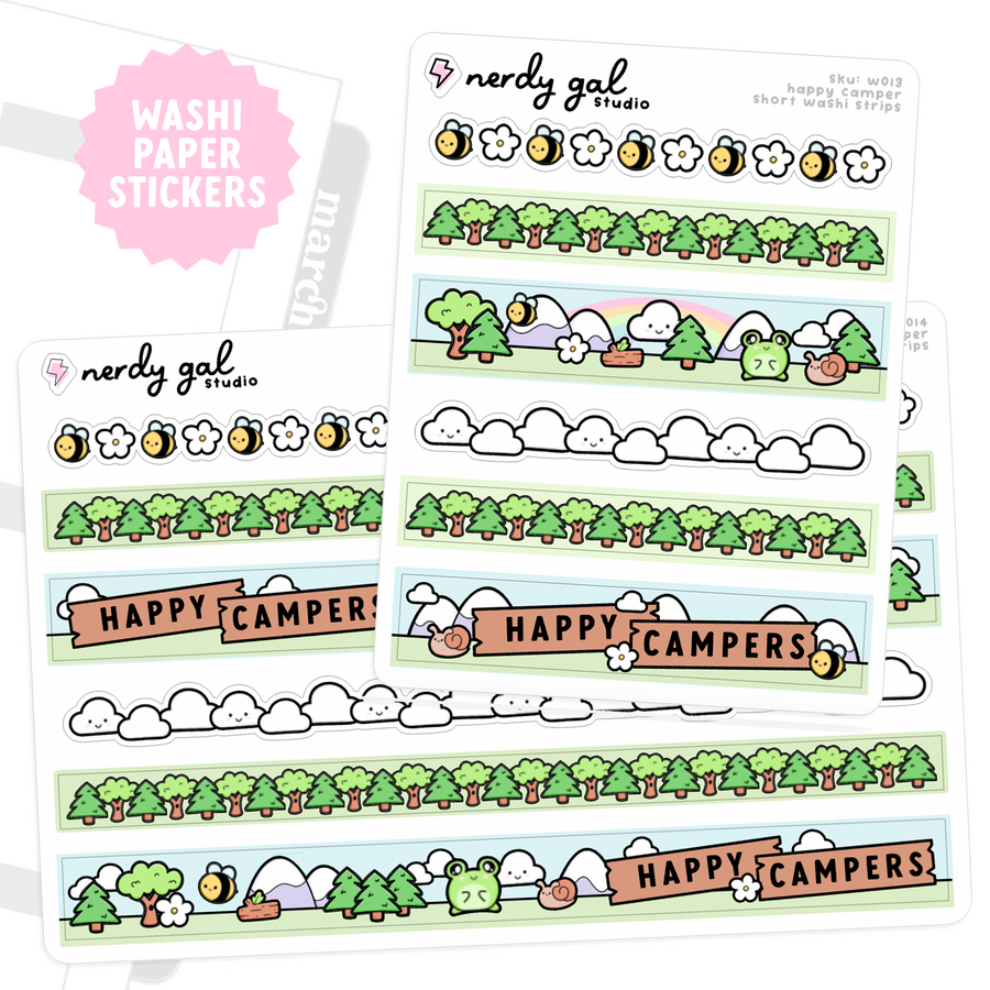 Happy Camper Washi Paper Strips