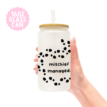 Mischief Managed Glass Can Tumbler